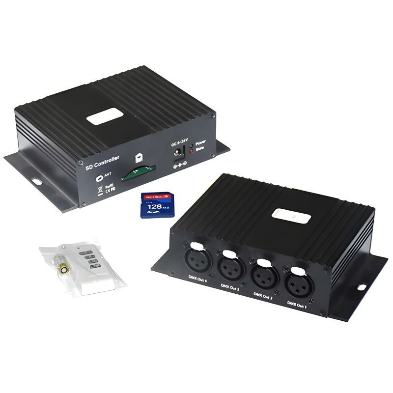 Wireless SD card DMX controller Artnet to DMX 4 nodes Remote control