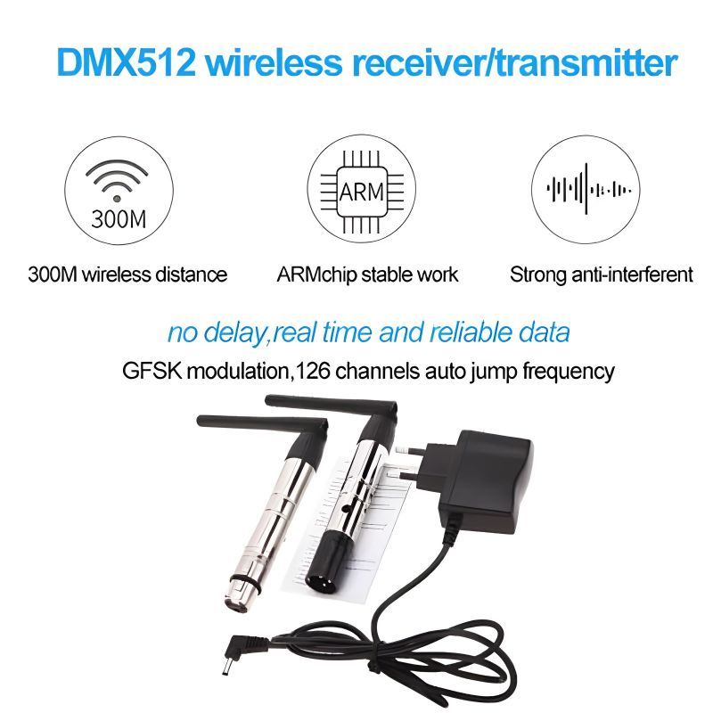 2PCS dmx 512 wireless transmitter leading  transceiver 2.4g dmx controller console