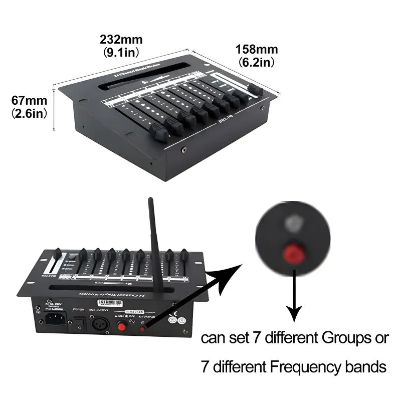 battery operated portable mini wireless dmx controller