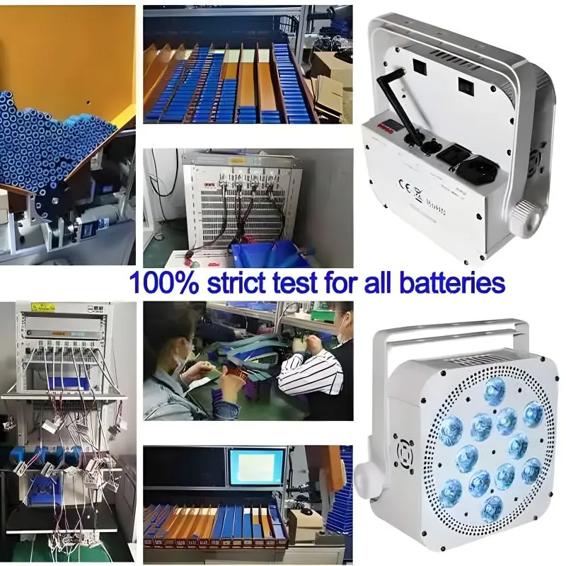 12*18w rgbwauv wireless battery Dmx led par lights