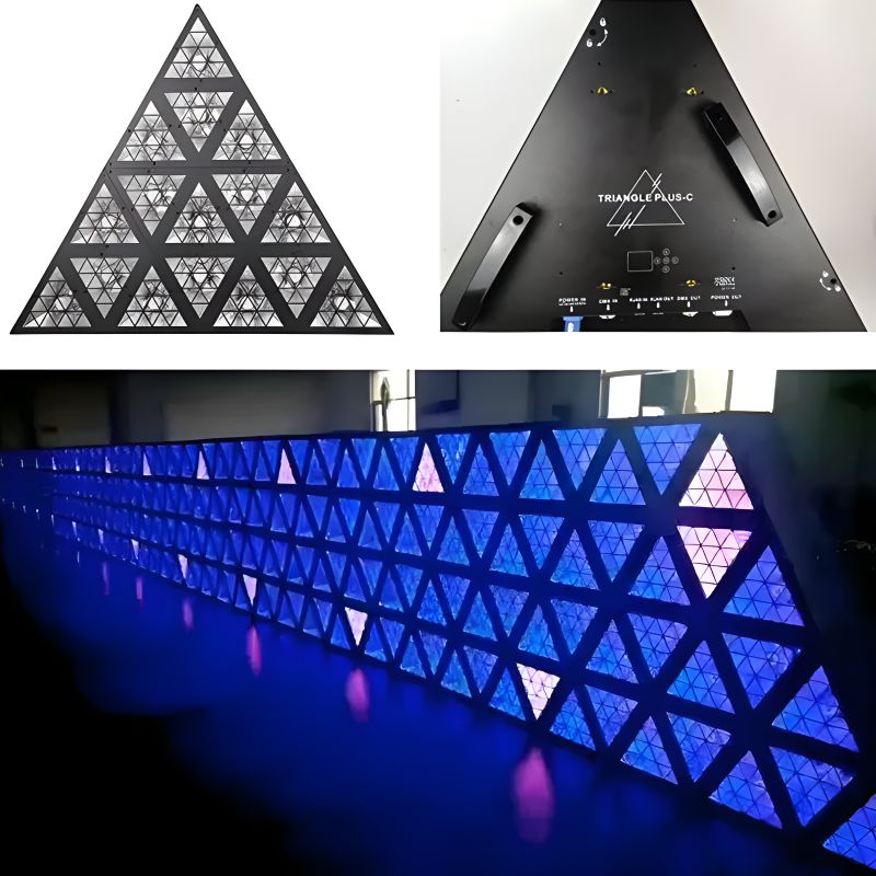 Antique Triangle 16x30W+576x0.3W RGB RDM Special LED Stage Light