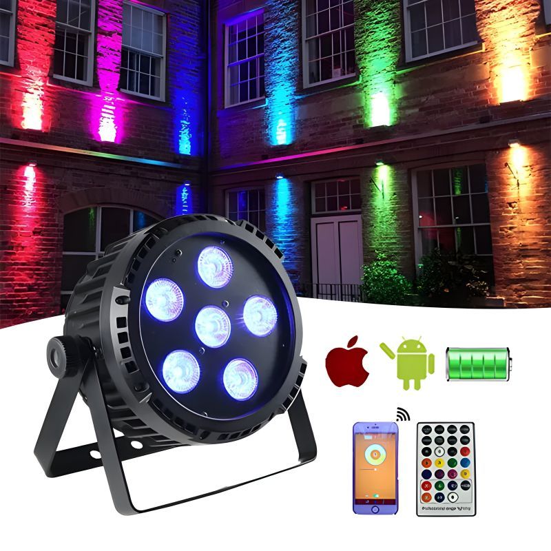 6LEDs IP65 waterproof battery powered  wireless dmx wifi outdoor led par