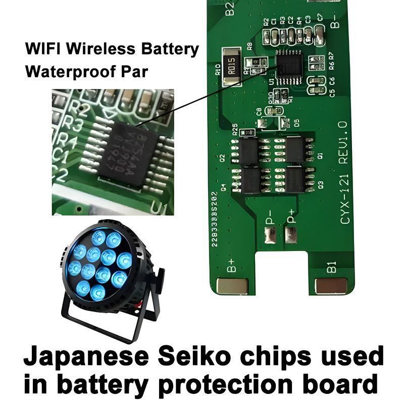 12*18W  6in1 IP65 battery powered wifi wireless dmx led par with remote control