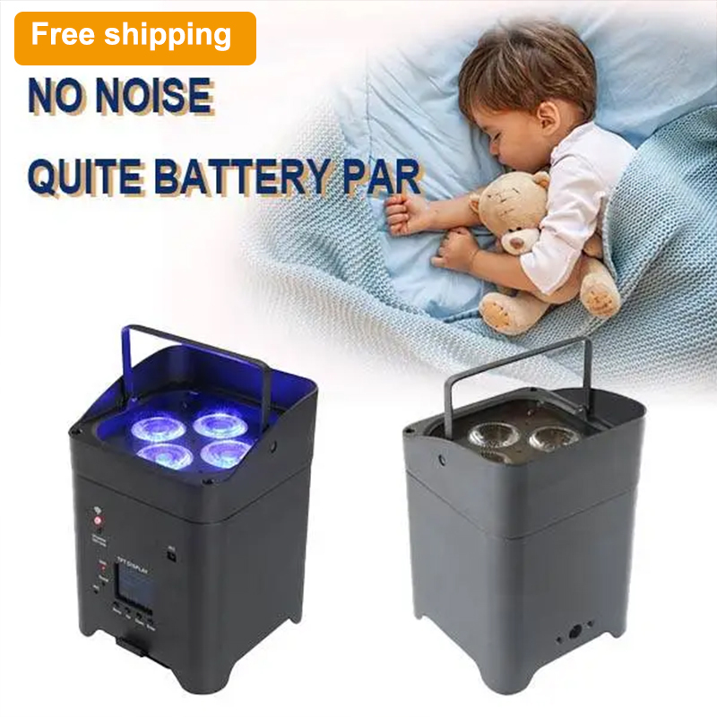 Free shipping 8PCs 4*18W RGBWAUv 6in1 Wireless Battery LED Uplights