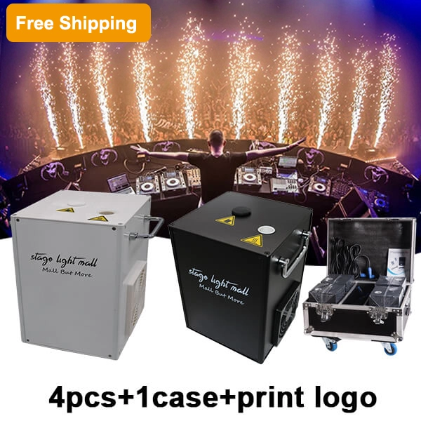 Free shipping to USA 4pcs 650W cold spark machine packing with a case /white or black