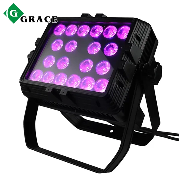 20x18w RGBWAUV DMX512 Rainproof IP65 Square Par Light