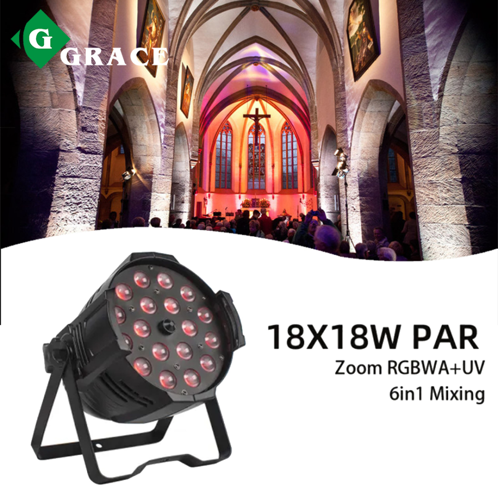 indoor led 18pcs x18w 6in1 wash zoom led par can light