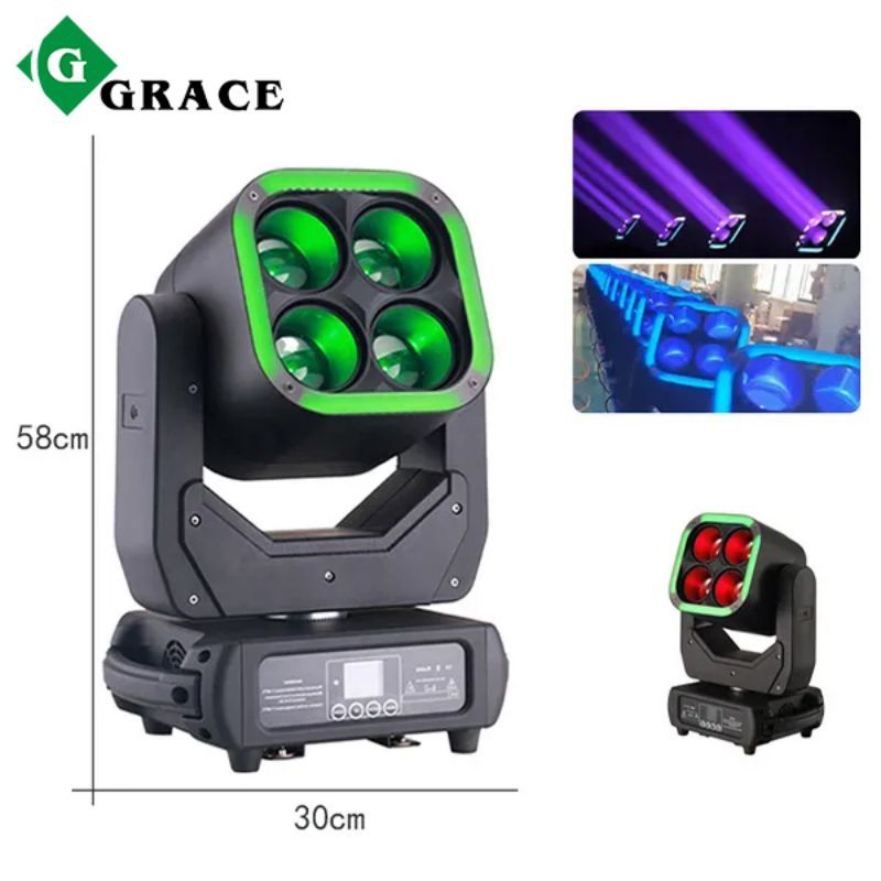 4x60W rgb zoom wash led move head light
