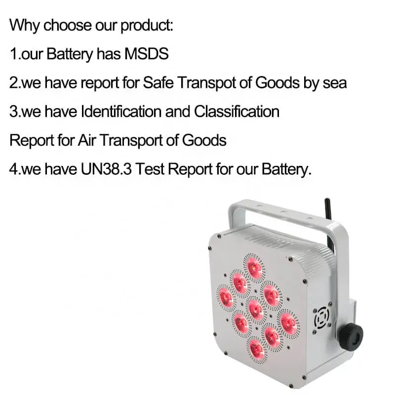 Free Shipping 9*18w rgbwauv  6in1 wifi wireless dmx remote control  battery powered led par