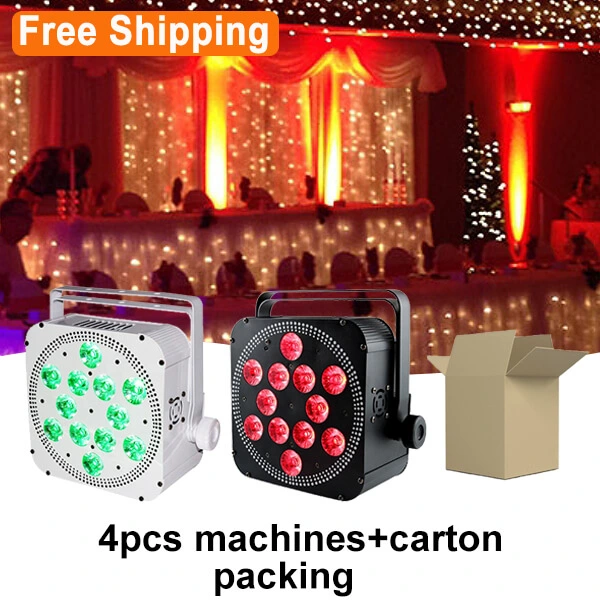 Free Shipping 12*18w rgbwauv wireless battery Dmx led par lights