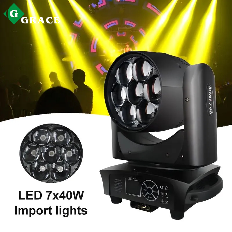 7x40W zoom Led moving head lights