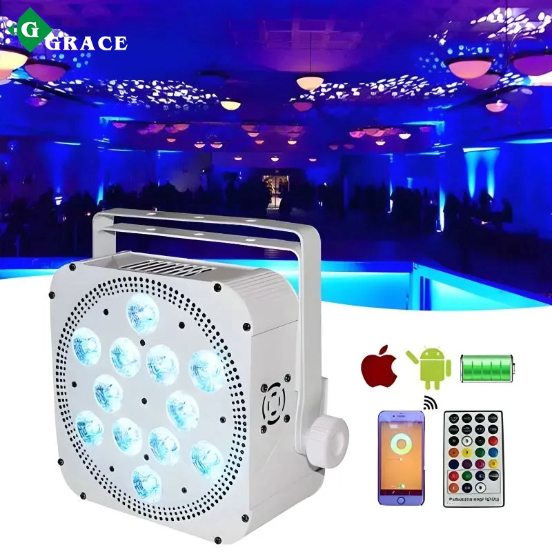 12*18w rgbwauv wireless battery Dmx led par lights