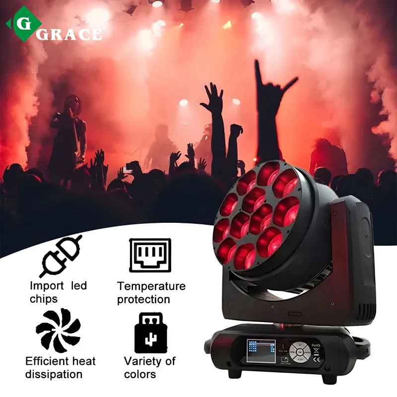 12*40W rgbw 4in1 beam zoom wash Led moving head light