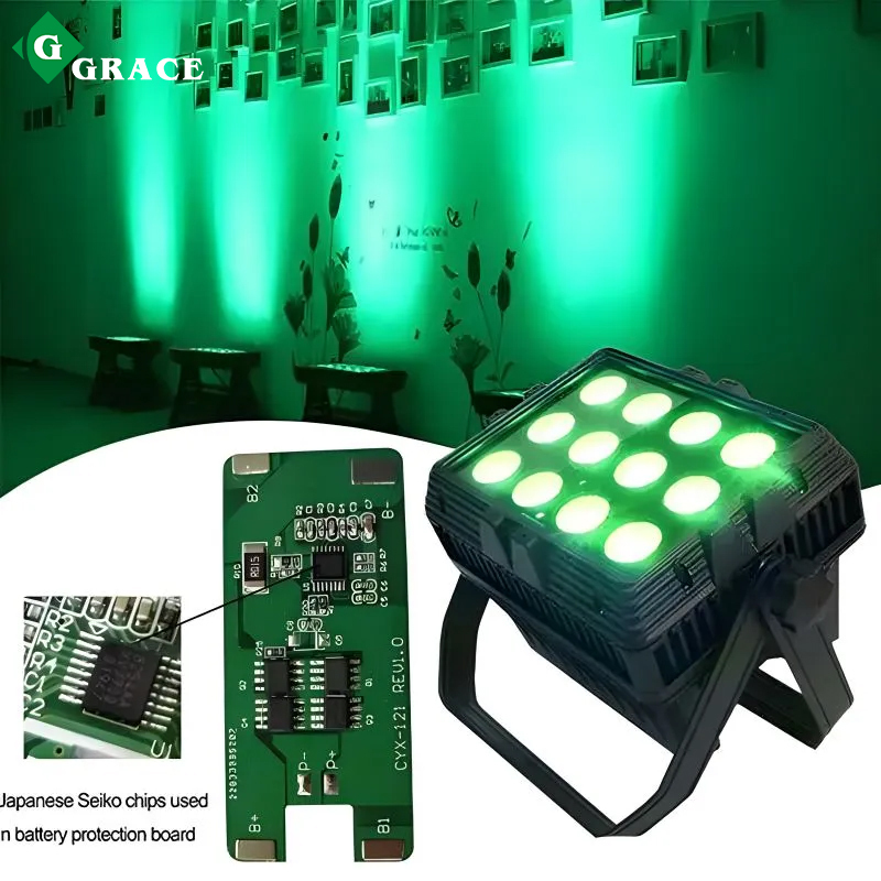 12*18W 6in1 IP65 waterproof outdoor wireless battery operated par light