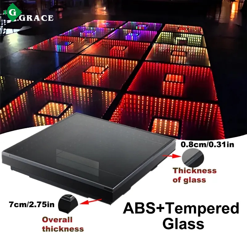 Wireless 3D Mirror Magnetic LED Dance Floor Disco Wedding Portable LED Dancefloor