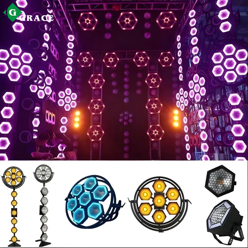 LED 7 Halo Hexa Pixel Control Blinder Light