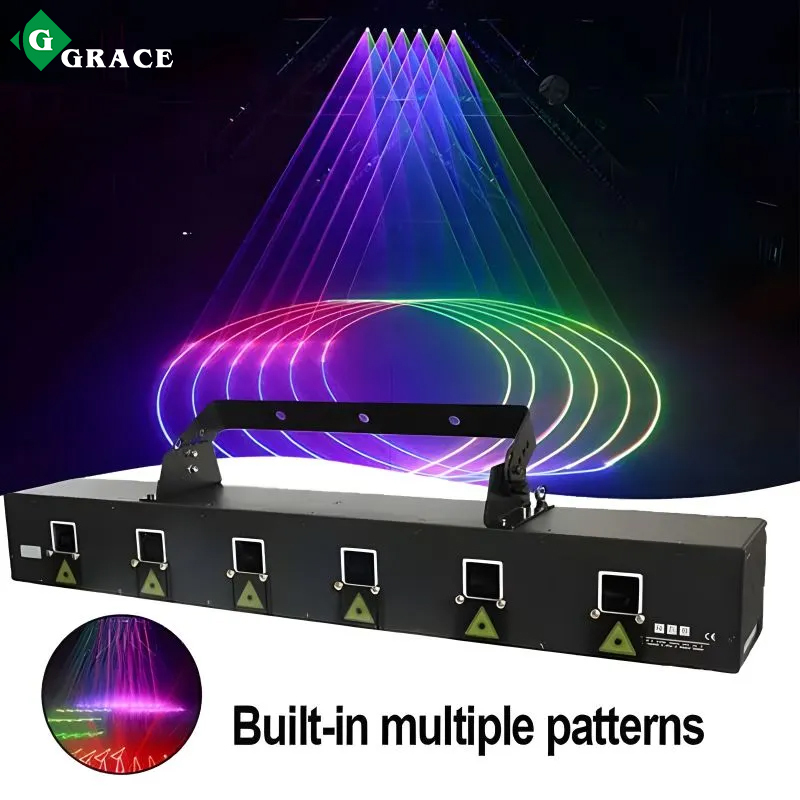 Grace 6 Eyes 6W RGB Animation Line Array Laser Beam Bar