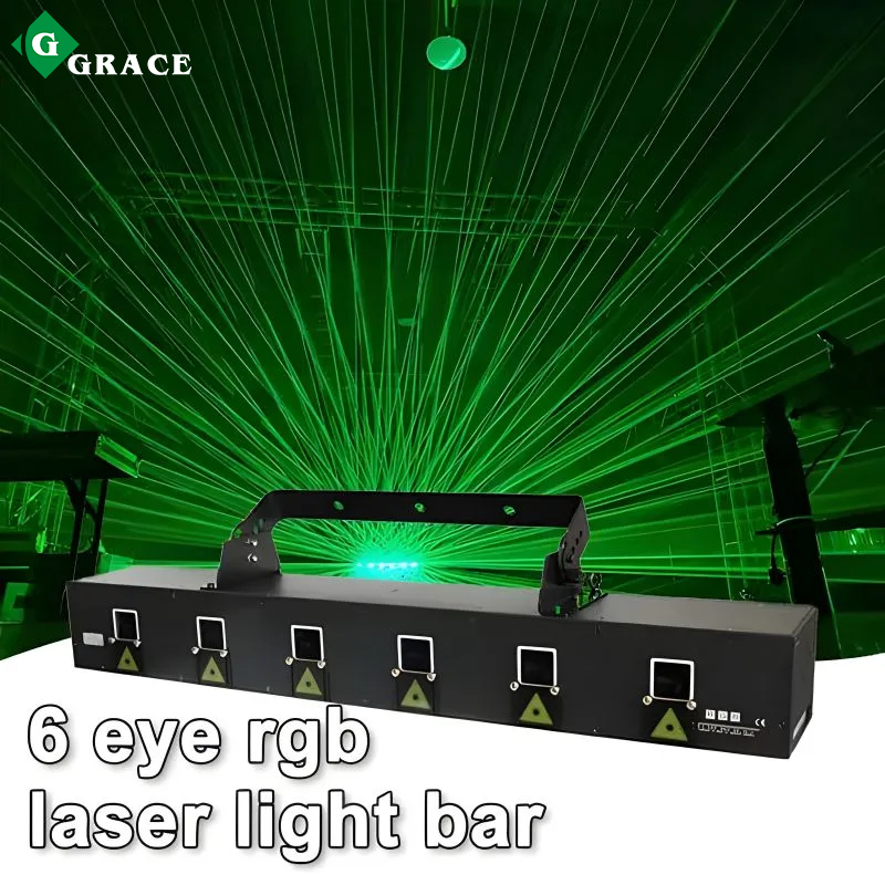 Grace 6 Eyes 6W RGB Animation Line Array Laser Beam Bar