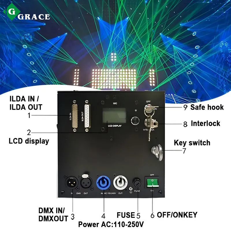 10W RGB 3in1 animation ILDA laser light