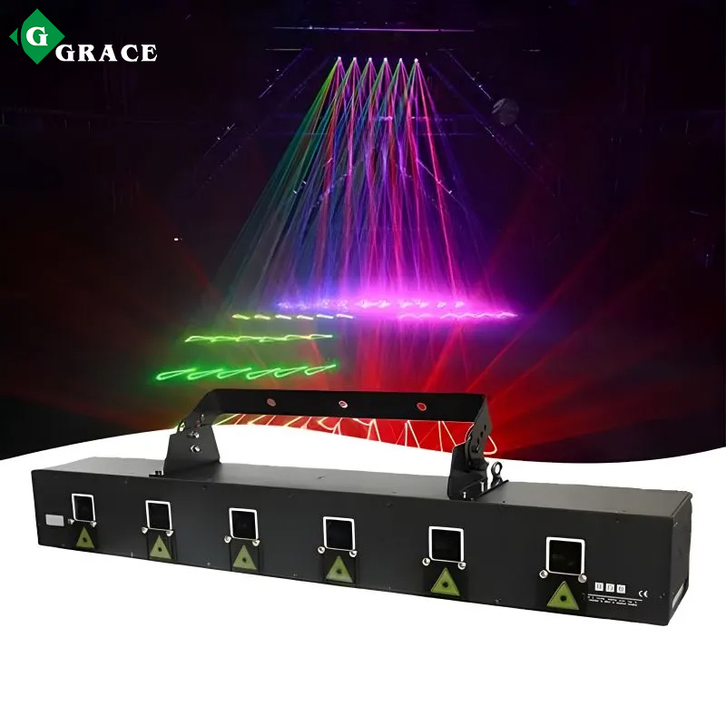 Grace 6 Eyes 6W RGB Animation Line Array Laser Beam Bar