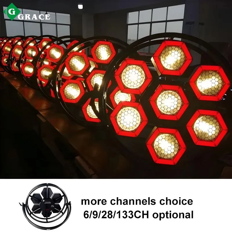 LED 7 Halo Hexa Pixel Control Blinder Light