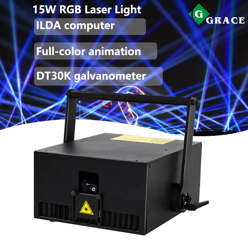 Grace Stage Lighting 15W High Quality Animation RGB Laser Show Light