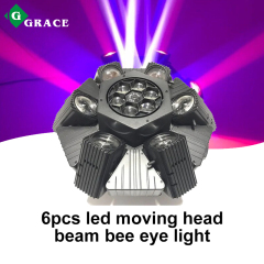 6pcs led moving head beam bee eye light