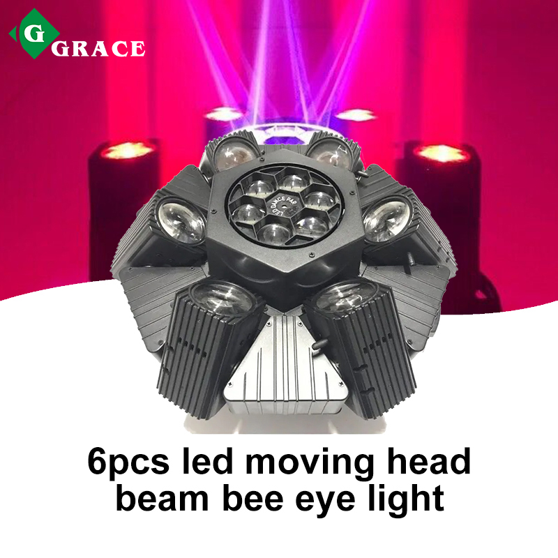 6pcs led moving head beam bee eye light