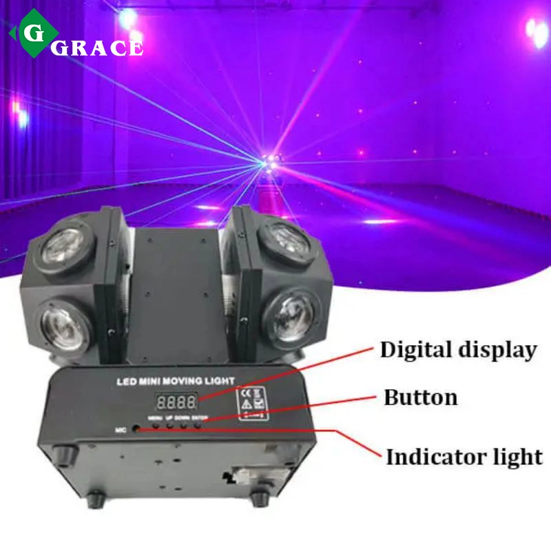 12x10W double arms beam dmx512 rbw 4in1 led moving head laser light