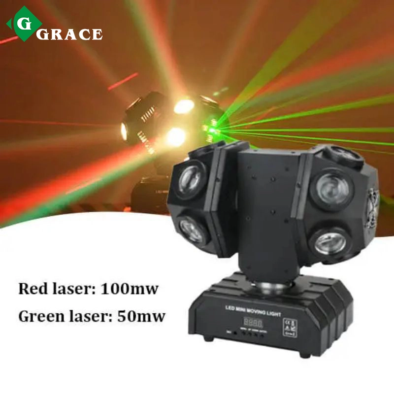 12x10W double arms beam dmx512 rbw 4in1 led moving head laser light