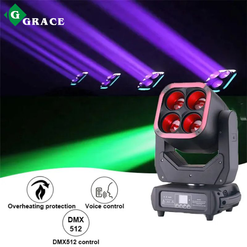 4x60W rgb zoom wash led move head light