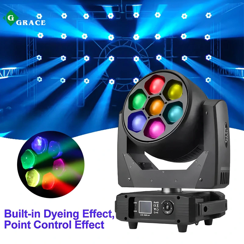 7x40w Bee Eyes  Led Moving Head Light  DMX 512 with Zoom CTO