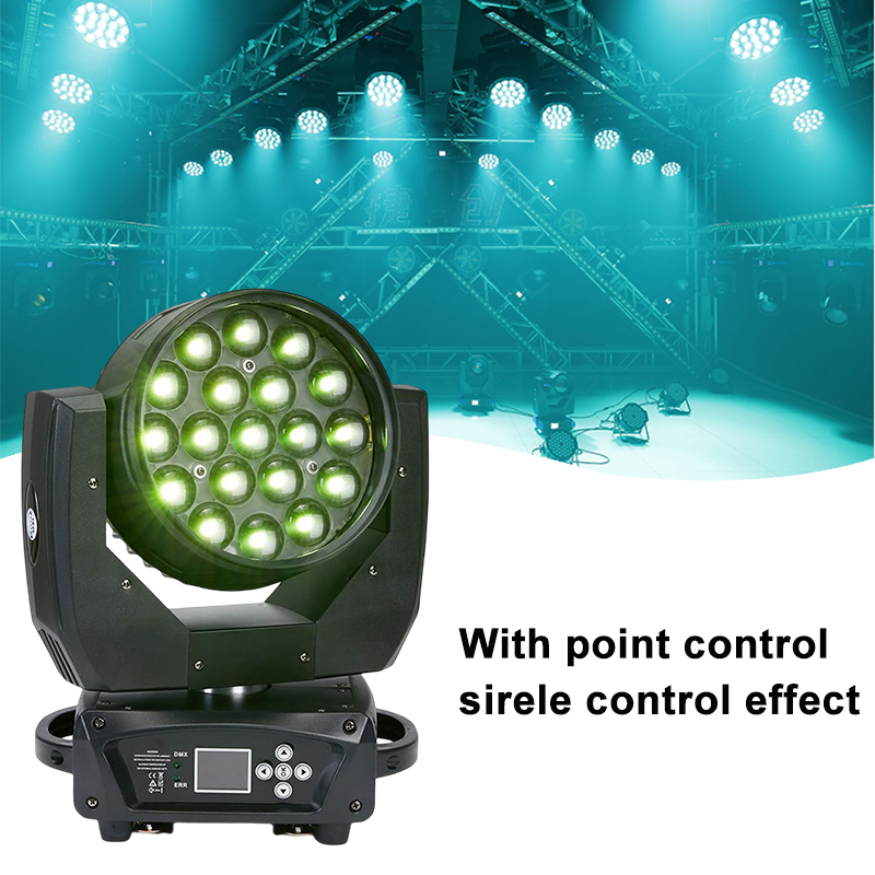 19*15W zoom aura led wash moving head light