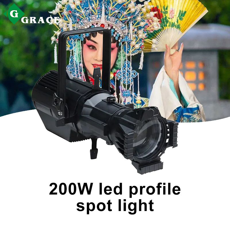 High brightness 200W white color led profile spot ellipsoidal