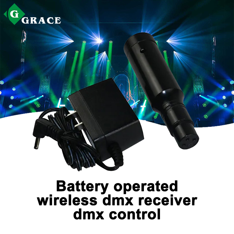 Battery operated wireless dmx receiver dmx control