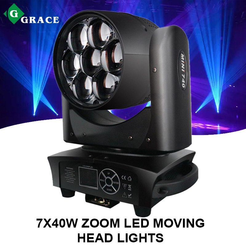 7x40W zoom Led moving head lights