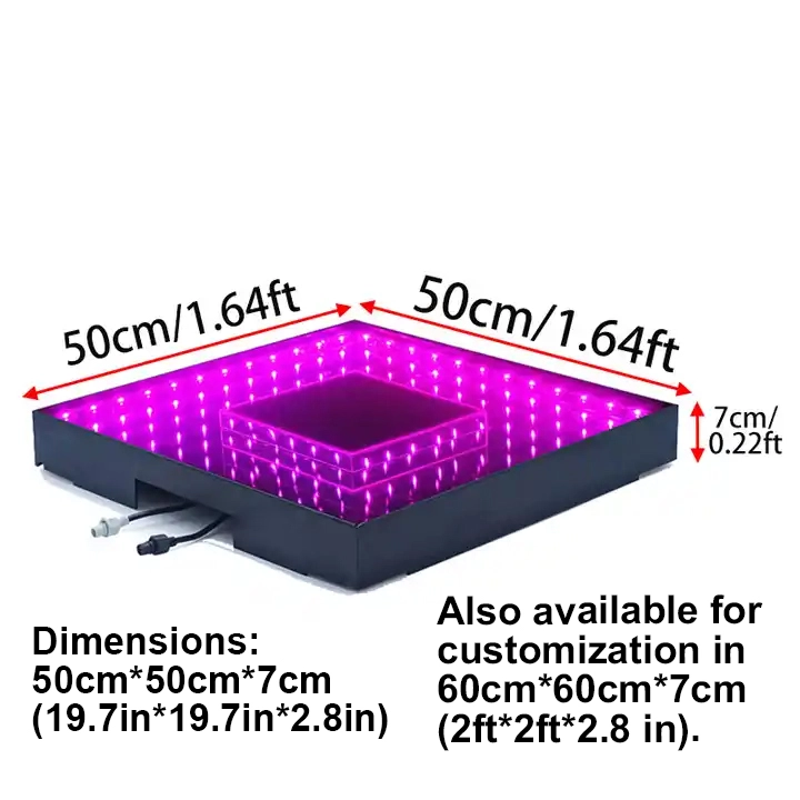 Monoblock tempered glass 3D mirror RGB panels Interactive led dance floor