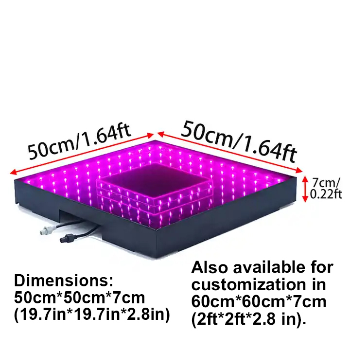 Monoblock tempered glass 3D mirror RGB panels led dance floor