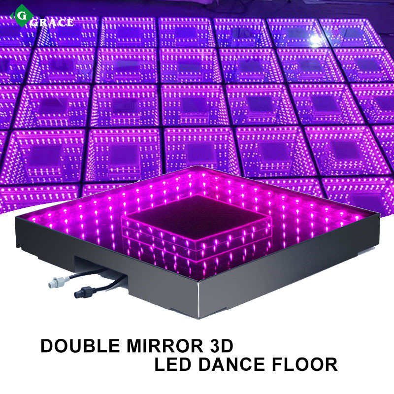 Monoblock tempered glass 3D mirror RGB panels led dance floor