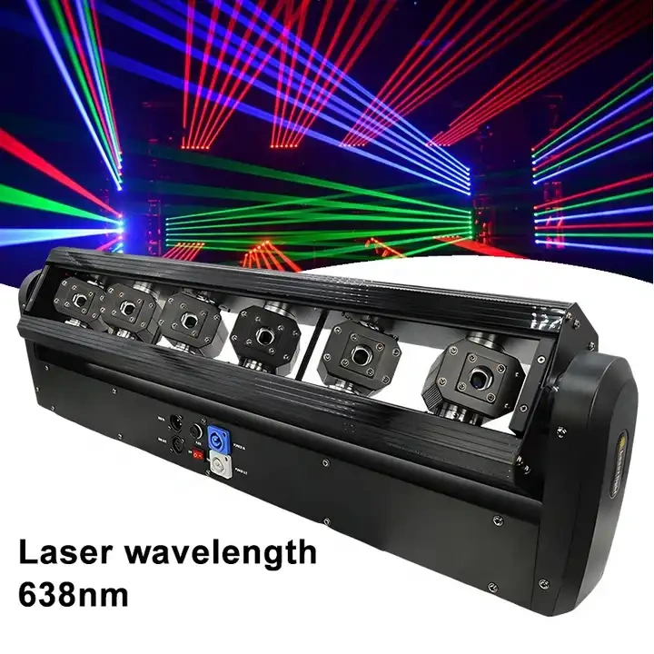 Moving Head Beam Laser 6 Heads Blue 500mw Laser Light Moving Bar