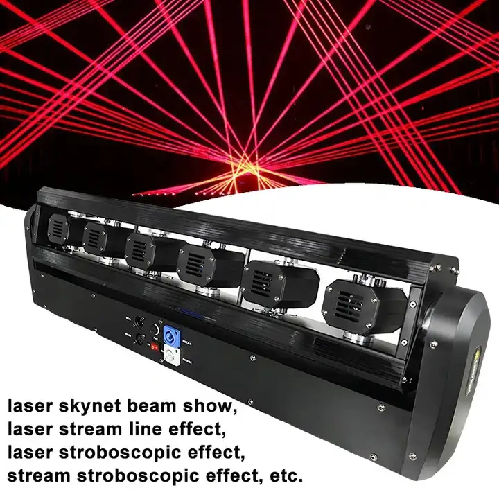 Moving Head Beam Laser 6 Heads Blue 500mw Laser Light Moving Bar