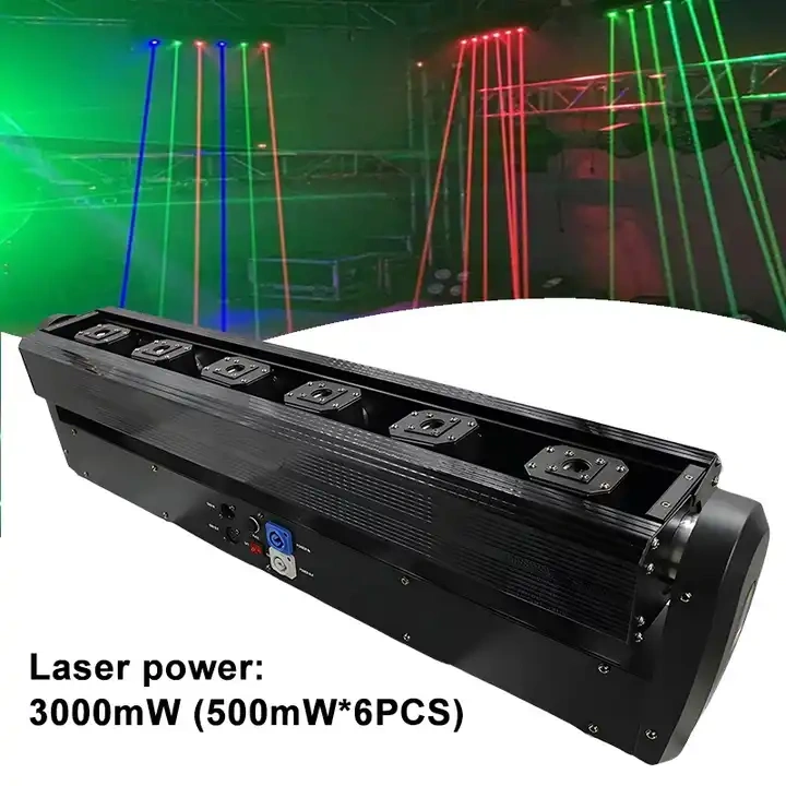 Moving Head Beam Laser 6 Heads Blue 500mw Laser Light Moving Bar