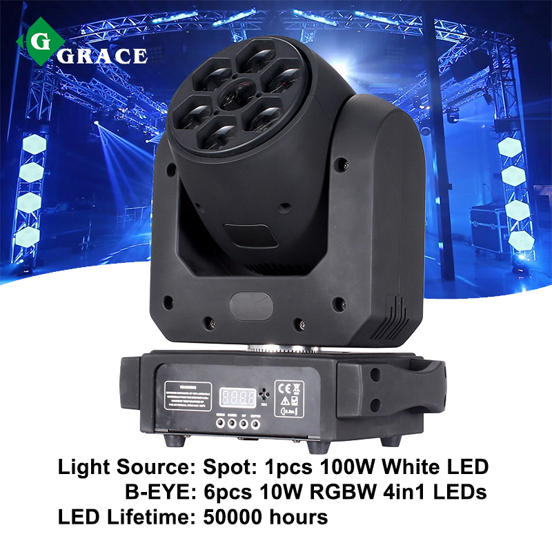 Mini 100W LED Spot+B-EYE Rotating  Moving Head Light