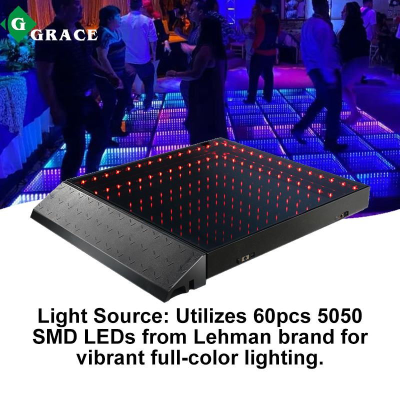 Igracelite Battery 3D Mirror Lighted Led Dance Floor For Wedding Party Stage