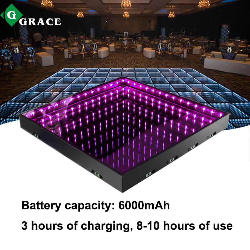 Igracelite Battery 3D Mirror Lighted Led Dance Floor For Wedding Party Stage