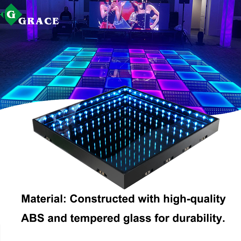 Igracelite Battery 3D Mirror Lighted Led Dance Floor For Wedding Party Stage