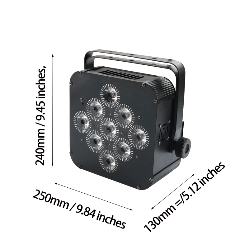 9*18w rgbwauv wifi wireless dmx remote control  battery powered led par