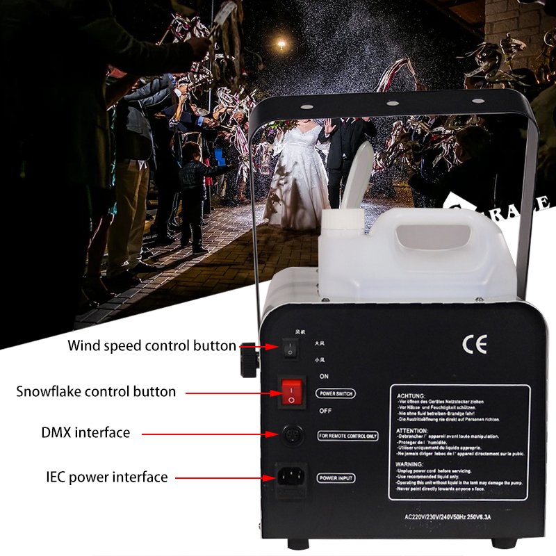 1500W Remote Control Snow Machine