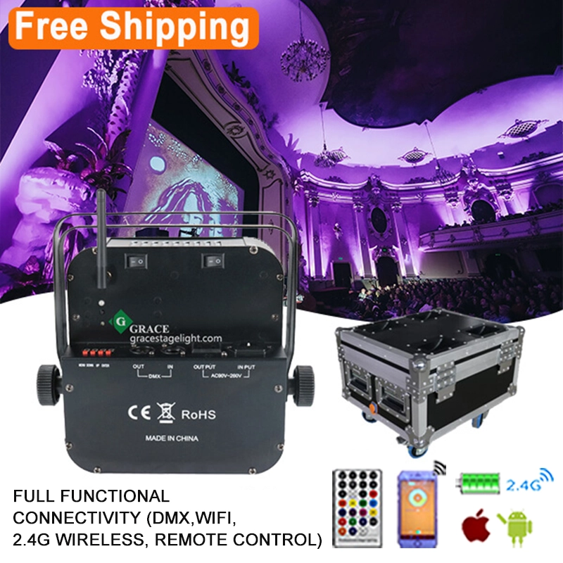 Free Shipping 9*18w rgbwauv  6in1 wifi wireless dmx remote control  battery powered led par