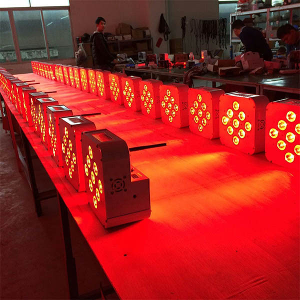 Free Shipping 9*18w rgbwauv  6in1 wifi wireless dmx remote control  battery powered led par